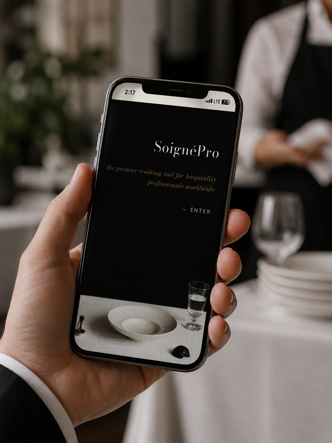 The SoignéPro app home screen