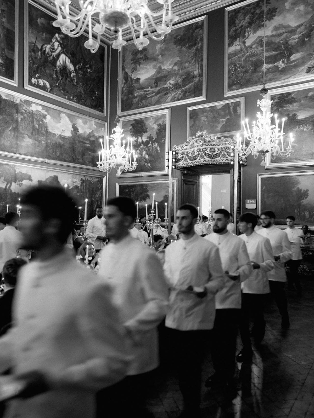 A luxurious dining room in service